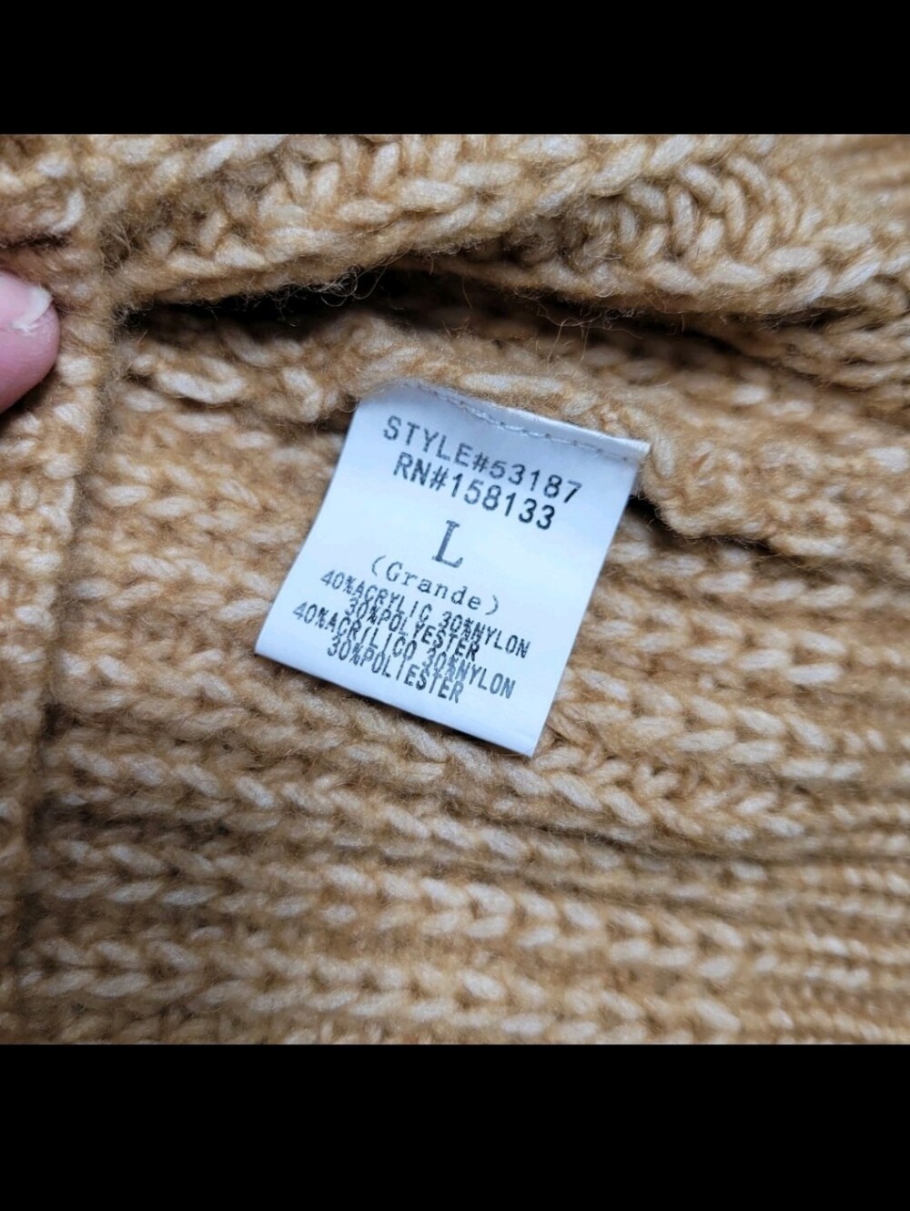 Staccato Womens V-neckline Cardigan Heathered Baige Size Large Tight Knit Cozy - Picture 7 of 10